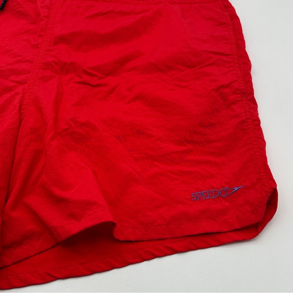 Mens Sz XL Vintage Red Speedo‎ Lined Swim Trunk Shorts Nylon - Picture 2 of 10
